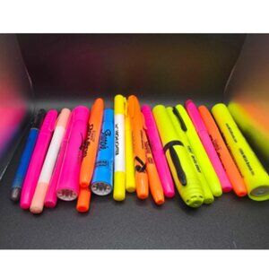 Highlighters Lot Schooling, Office, Crafts Yellow, Orange, Blue, Green, Pink